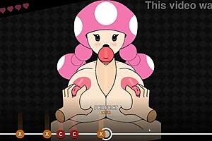 Toadette has fun on the beach in beatbanger game
