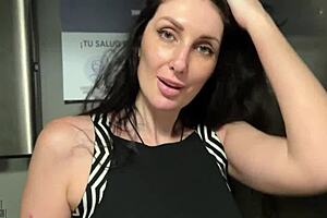 Blowjob action in a public restaurant setting