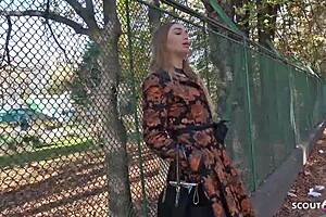 German scout lures fashion teen 18+ model Liza into anal sex for cash outdoors