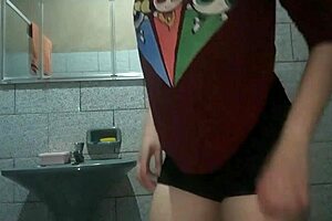 Hiding in the bathroom, I flashed my pussy again.