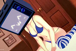 Watch this 3d hentai girl try not to cum in the toilet parody 😏💦