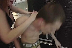 stepson likes getting punished by his stepmother—such a naughty boy! 😈