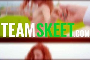 Gorgeous Teen Selena Love TAKES Stepbrother's CUM in Mouth for 4th of July!