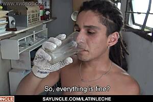 LATINO SUCKING AND FUCKING BOSS COCK FOR EXTRA MONEY OUTDOOR!