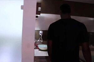 Receptionist receives big black delivery with milk