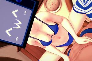 Watch this 3d hentai girl try not to cum in the toilet parody 😏💦