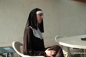 I saw that young nun get fucked hard in threesome, oh my!
