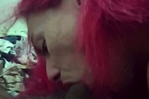 I love how this trans guy sucks my big dick so good, look at that!