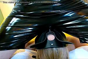 Dirty Slave Sucks Cock In Latex BDSM Deepthroat