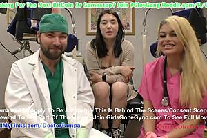 Busty asian mina moon undergoes humiliating gyno exam for university entrance 😏