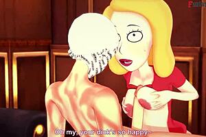 Beth Smith engages in intense sex with Rick in this fantasy episode.