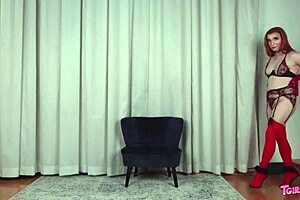 Sabina steele performs intense tgirl show