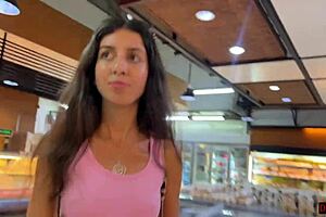 Girl Walks Supermarket with Cum on Face for Cash Reward