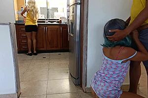 Hidden from my stepmother, I have sex with her husband