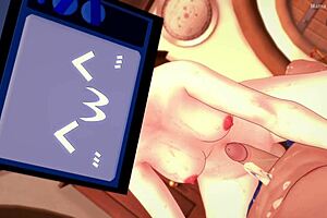 Watch this 3d hentai girl try not to cum in the toilet parody 😏💦