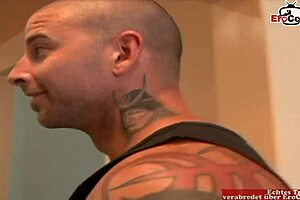 slut with natural tits gets a facial after she get pick up