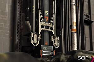 Busty blonde endures rough deepthroat and assfucking by android in sci-fi lab