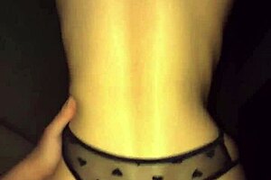 old pot-bellied man fucks young 18+ beauty's hairless pussy and cums on tits and ass