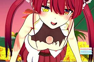 Houshou marine fucks on beach in 3d sailor anime