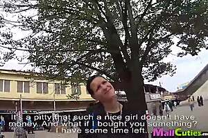 Wow, Look at This Brunette with Small 18+ Tits Fucking Hard! What’s She Doing in a Czech Shop?