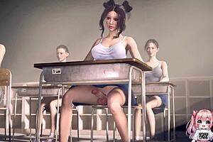 Anime Horny Shemale Classmates Fucking In Public Classroom With Big Cocks
