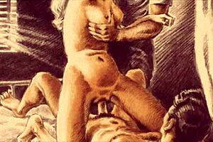 Vintage erotic cartoon illustrations