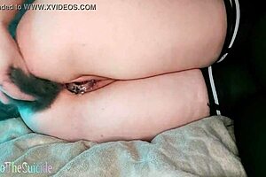 Girl Plays With Ponytail In Ass And Masturbates Rubber Cock