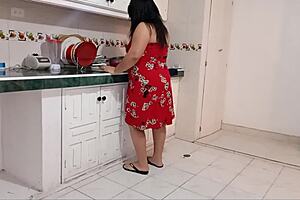 my stepmom teaches me to fuck then i pound her in the kitchen?