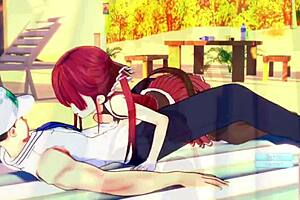 Houshou marine fucks on beach in 3d sailor anime