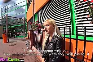 Wow, Look at This Brunette with Small 18+ Tits Fucking Hard! What’s She Doing in a Czech Shop?