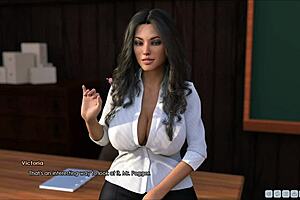 Fat hentai babe sucks huge cock in lust academy. She gets fucked hard in episode six.