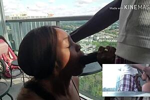 wow that hot black chick deepthroats a monster cock