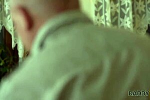 daddy4k cutie lets old bf explore her tight spot on couch.