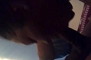 Pretty Ebony Gags On Big Cock Sloppily