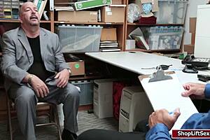 That mall officer caught the teen shoplifter and fucked her hard at work