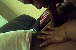 Pretty Ebony Gags On Big Cock Sloppily