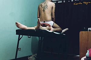 Oiled gay massage with cock sucking and happy ending part 2