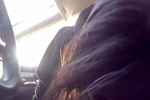 lesbian bestie teases with sloppy road head.