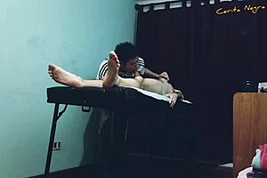Oiled gay massage with cock sucking and happy ending part 2