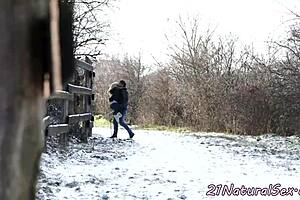 Petite beauty rides cock on floor