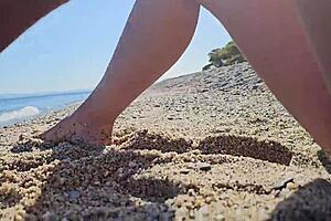 Nudist Beach Voyeur Catches Natural European Girl Flashing Skinny Body