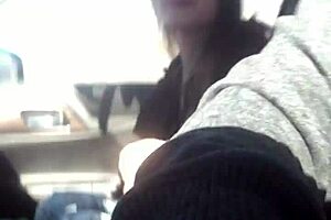 lesbian bestie teases with sloppy road head.