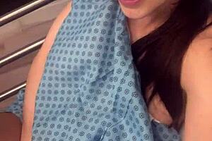 public sex hospital masturbation handjob caught on phone with big cumshot