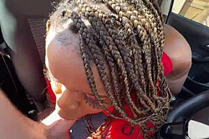 Busty Black Slut Squirts In Missionary In The Car