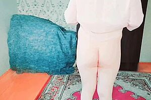 Sissy crossdresser in sexy dress shows big ass