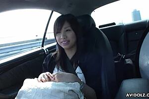 Japanese Brunette Karin Asahi Sucks Cock Up Close Uncensored