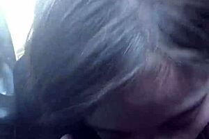 lesbian bestie teases with sloppy road head.