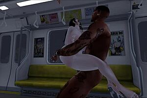 A Busty Woman Gets Surprised By A Large Man On The Train And Decides To Ride