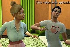 Damn! Stepmom bangs nerdy stepson after catching him jerking off