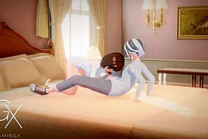 Hey, check out this anime futanari girl blowing and riding in sexy games!